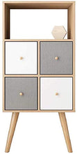 Elegante Semplicità Cassettiera Stile Scandinavo Nordico - Effetto Rovere Bianco e Chiaro con Gambe Affusolate - Dispone Di 4 Cassetti a Chiusura Morbida - Mobili per Camera da Letto Moderni e Contem
