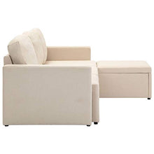 vidaXL Divano Letto Modulare a 3 Posti Divano Componibile per Tre Persone Divanetto Poltrone Arredo per Salotto Arredamento Crema in Tessuto