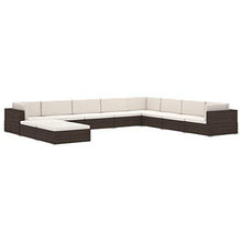 vidaXL Seduta Centrale Modulare 1 pz con Cuscini Foderati Lavabili Leggera Elegante Arredi da Esterno Divano in Polyrattan Nero Telaio in Acciaio - Arredi Casa