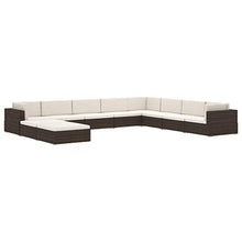 OUSEE Poggiapiedi Modulare 1 pz con Cuscino in Polyrattan Nero