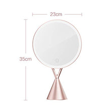 OMLTER Specchio Trucco con Rimovibile 5X Lente d'Ingrandimento, Portatile Pieghevole Desktop Bellezza Specchio con LED Luce, Ricaricabile Specchio Trucco per Dormitorio, Bagno, Hotel