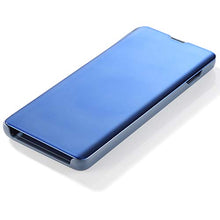 Saceebe Compatibile con Galaxy S10 plus Custodia pelle Cover a libro Specchio Mirror effect Electroplating Plating Portafoglio Flip Case Custodia in pelle Anteriore e posteriore Bumper Cover,blu