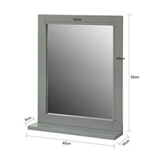 SoBuy Specchiera Bagno con mensole Grigio Specchio L40*A50*P10 cm, FRG129-SG