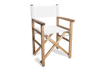 Poltrona regista ERA in frassino tinto teak (Bianco traforato)
