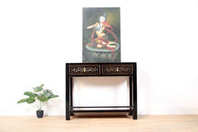 Yajutang - Console con 2 cassetti in legno massiccio, colore: Nero