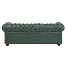 Beliani Divano 3 Posti Design Vintage in Pelle Verde Moderno da Salotto Chesterfield