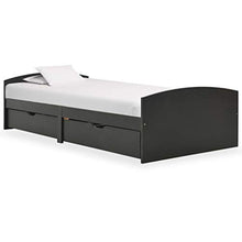 FAMIROSA Giroletto con 2 Cassetti Grigio in Massello di Pino 90x200 cm-2158