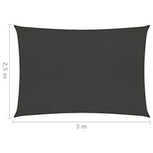 vidaXL Vela Parasole 160 g/m² Antracite 2,5x3 m in HDPE