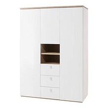Meubletmoi - Armadio a 3 ante, 3 cassetti e 2 nicchie, in legno chiaro e bianco, design moderno, collezione Gabriel