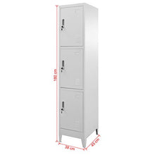 FAMIROSA Armadietto a 3 Scomparti con Serrature 38x45x180 cm