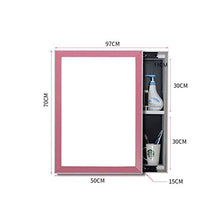 WSJ Armadietto del Bagno Armadietto a Specchio Armadietto a Muro Contenitore per Specchio per gabinetto a Specchio (Colore: Bianco, Dimensioni: a Sinistra), Rosa,