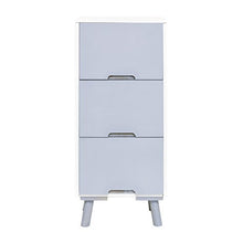 Mobili Rebecca® Cassettiera Comodino 3 Cassetti Bianco Grigio Legno Soggiorno Camera da Letto (Cod. RE4997)