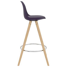 vidaXL Sgabelli da Bar 2 pz Viola in PP e Legno Massello di Faggio