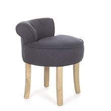 Sgabello con schienale - LINO e COTONE - Colore GRIGIO scuro BLU .