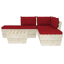 SKM Set Divani da Giardino su Pallet 6 pz con Cuscini Legno Abete (93.1kg) Rosso-3501