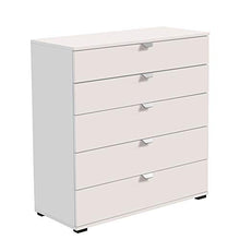Cassettiera a 5 cassetti - Vincent - 90 cm, Bianco opaco