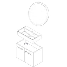 FACKELMANN - Set di mobili da bagno Lima per piccoli bagni, con lavabo da 60 cm e specchio da bagno a LED