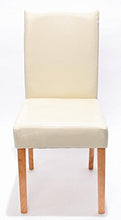 Mendler Set 4x sedie Littau ecopelle per sala da pranzo 43x56x90cm avorio piedi chiari