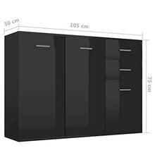 Sideboard Hochglanz-Schwarz 105x30x75 cm Spanplatte