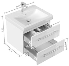 Mobile bagno con lavabo Villeroy & Boch Subway 2.0 60cm antracite venato
