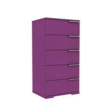 we point Cassettiera 5 Cassetti Maniglie Laterale Colore Viola 55x43xh.107 Cm