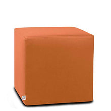 Arketicom Dado Pouf Poggiapiedi CUBO Ecopelle Sfoderabile Puff Arancione 35 cm