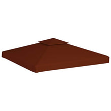 Tidyard Telo Copertura Superiore Tetto per Gazebo a 2 Strati Marrone/Terracotta 3x3m