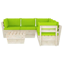 FAMIROSA Set Divani da Giardino su Pallet 6 pz con Cuscini Legno Abete-3539