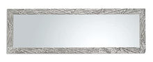 MO.WA Specchio moderno Parete 48x142, specchiera argento cromo per muro o appoggio, Made in Italy.