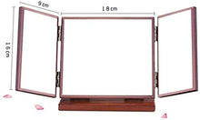 Specchio Tableop Tri-Fold Vanity Legno Desktop Trucco per Il Trucco Mirror Incisione retrò HD Mirror