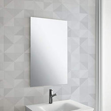 Maison & White Specchio rettangolare senza cornice, 450 mm x 600 mm, specchio da bagno, fissaggio e tappi cromati inclusi, specchio da parete, fori preforati, specchio senza cornice, M&W