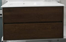 GT-LUX Mobile Bagno SOSPESO 75 CM BB750T Legno Noce Scuro Rubinetto LAVABO 2 CASSETTI