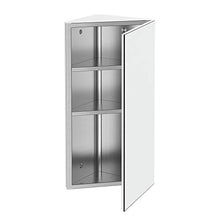 homcom Armadietto Angolare Bagno in Acciaio Anta a Specchio Chiusura Magnetica 3 Ripiani Salvaspazio 60x30x18.4cm