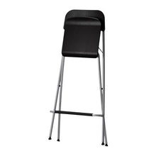 Ikea Franklin - Sgabello da bar con schienale pieghevole, colore: marrone/nero e argento