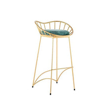 yunyu Sedia da Ufficio,Sgabello da Bar Alto Modern Art Altezza Piatto 65 cm (26 Pollici), Struttura in Ferro con Cuscino in Velluto, Oro, utilizzato per ristoranti, Bar, caffetterie, Reception