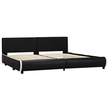 SKM Giroletto con Cassetti Nero in Similpelle 180x200 cm