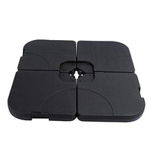 GOTOTO 4 Pezzi Base per Ombrellone da Esterno in Plastica, Quadrata, 50x50x8cm, Nero