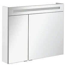 FACKELMANN B.Clever - Set di mobili da bagno, 2 pezzi, 90 cm, con lavabo in marmo e armadietto a specchio a LED