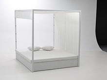 Letto a balinese Rattan in alluminio, colore: bianco