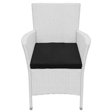 FAMIROSA Sedie da Giardino 4 pz con Cuscini in Polyrattan Bianco Crema
