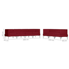 FAMIROSA Set Divano 7 pz in Tessuto Vino Rosso-2877