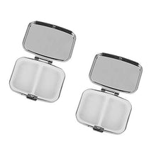 2 mini portapillole in metallo per viaggi, medicina, organizer portatile