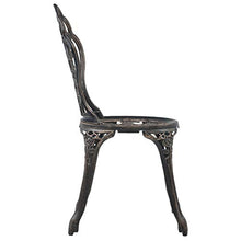 vidaXL 2X Sedie da Bistrot Eleganti Classiche Rustiche Robuste Sedili Giardino Esterni Stabili in Alluminio Pressofuso Bronzo Gambe in Ghisa