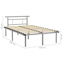 vidaXL Giroletto Grigio in Metallo 120x200 cm