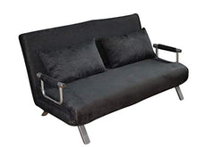 ITALFROM Divano Letto Sofà Bed Nero Divani153x69x82h Divanetti Divano Letto 2 Piazze cod.4033