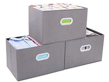 Duel - Contenitore pieghevole in tessuto con maniglia, per armadio, armadio (grigio chiaro)