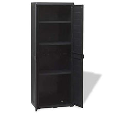 GOTOTOP - Armadio alto da giardino, per esterni, con 3 ripiani regolabili, in plastica, 65 x 38 x 171 cm