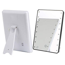 Specchio per il trucco Specchio con 16 LED Specchio cosmetico con interruttore Touch Dimmer Supporto a batteria per bagno da viaggio,Nero