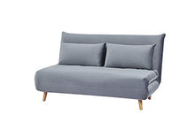 Meubletmoi - Divano convertibile a 2 posti, in velluto grigio, stile scandinavo