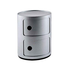 Comodino Contenitore Rotondo con cassettiera in plastica Mobile da Bagno per Camera da Letto FENGMING (Colore : Silver, Dimensioni : 35 * 35 * 40cm)